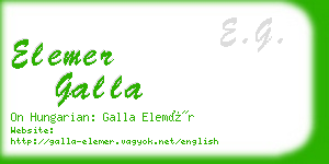 elemer galla business card
